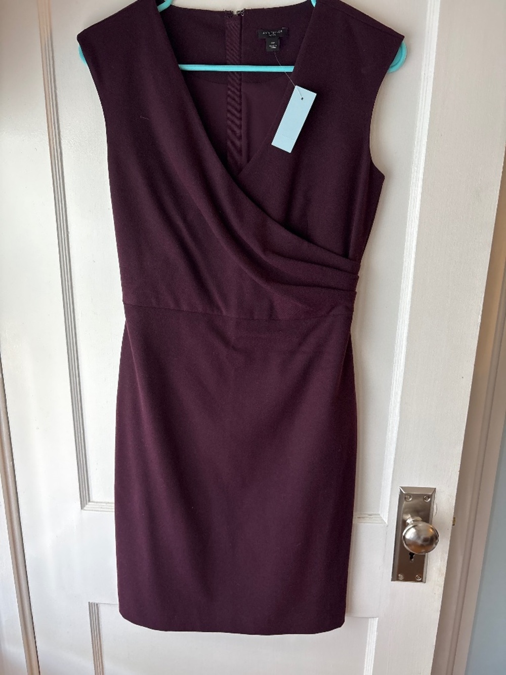 Ann Taylor Sleeveless Sheath Dress, Dark Purple, Sz 00P, NWT